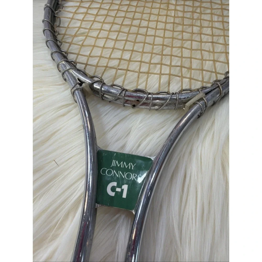 Vintage Wilson‎ Jimmy Connors C-1 Steel Tennis Racket - Made in USA Steel Shined